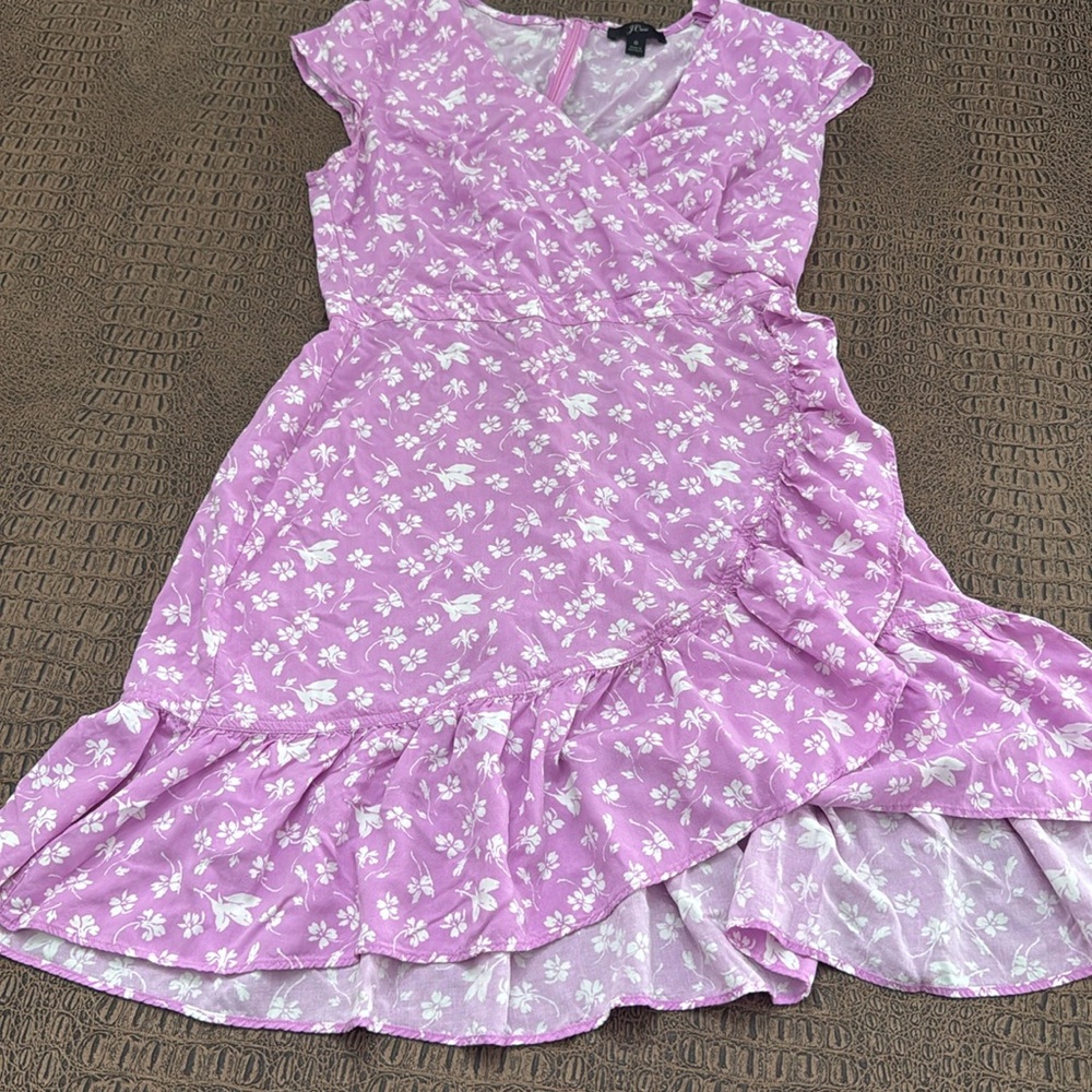 J.Crew purple floral Faux Wrap Dress size 6